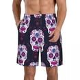 thumbnail image 1 of Colorful Sugar Skull With Floral Quick Dry Swimming Shorts For Men Swimwear Swimsuit Trunk Bathing Beach Wear, 1 of 6