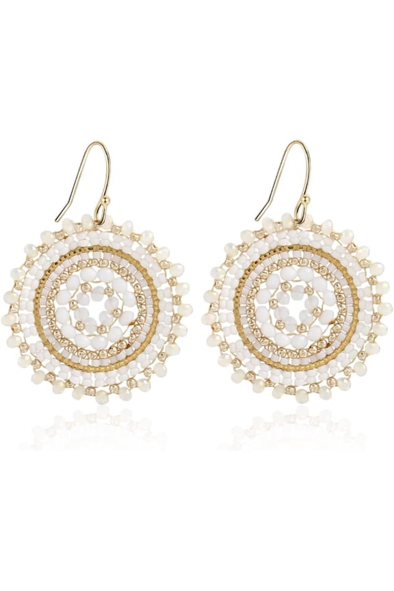 Colorful Summer Beaded Earrings For Women Crystals Glass Bead Dangle Drop Bohemia Earrings Statement Earrings For Women