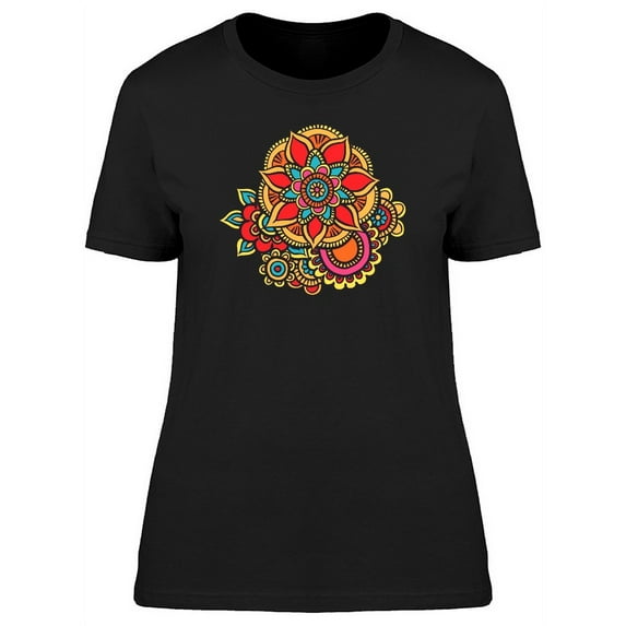 Colorful Summer Boho Flowers T-Shirt Women -Image by Shutterstock, Female Small