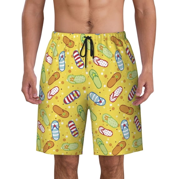 Colorful Summer Flip Flops Men'S Beach Pants Quick Dry Short Swim Trunks With With Pockets And Mesh Lining Swimwear Beach Bathing Shorts Small