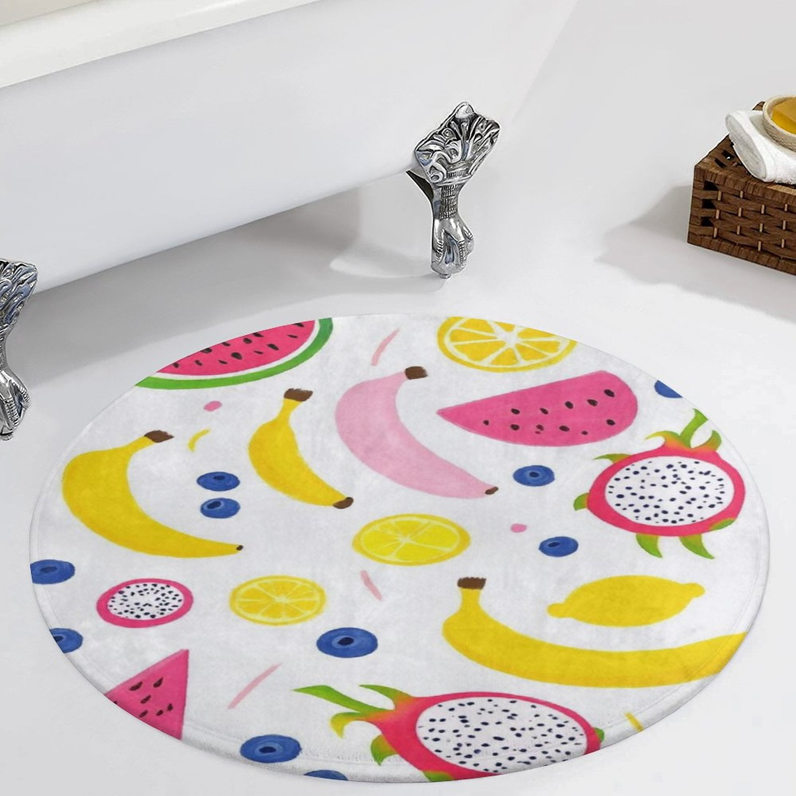Colorful Summer Fruit Pattern Design Round Carpet Circle Rug Outdoor ...
