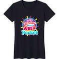 thumbnail image 1 of Colorful Sun Graphic Black T-Shirt with Fun 'Is the Sunday thirg WEER Pocket' Design, 1 of 5