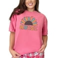 thumbnail image 1 of Colorful Sunflower Design for Nurses, Crunchberry Comfort Colors T-Shirt, XL, 1 of 3