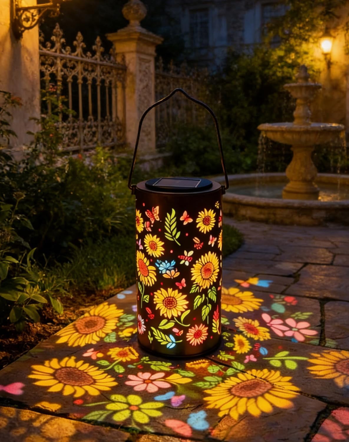 Colorful Sunflower Glow Solar Garden Lantern, 2026 Waterproof Outdoor Solar Powered Hanging Light for Garden, Patio, Pathway Lantern, Let Your Garden Bloom with Light After Sunset