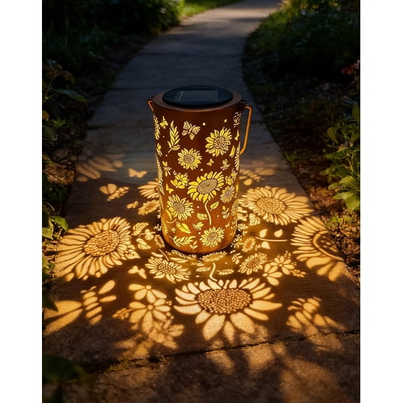 Colorful Sunflower Glow Solar Garden Lantern, 2026 Waterproof Outdoor Solar Powered Hanging Light for Garden, Patio, Pathway Lantern, Let Your Garden Bloom with Light After Sunset