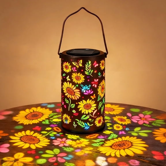 Colorful Sunflower Glow Solar Garden Lantern, Solar Powered Outdoor Decorative Light for Patio Yard & Landscape