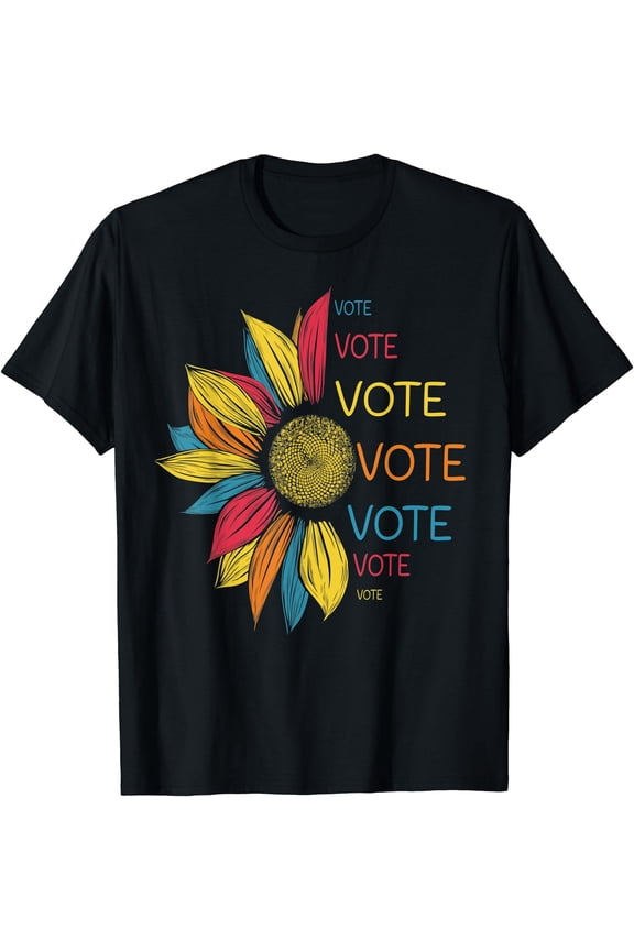 Colorful Sunflower Vote Election T-Shirt