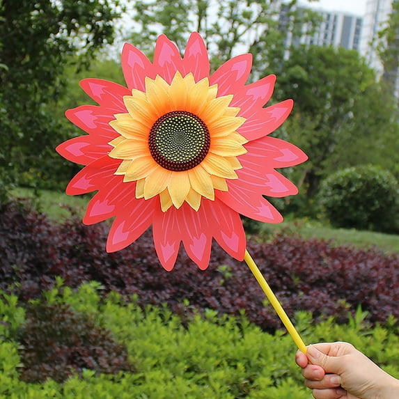 Colorful Sunflower Windmill Wind Turbine For Lawn Garden Party Decoration Outdoor Camping Picnic Garden Yard Decor