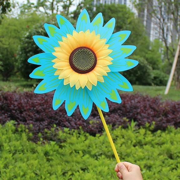 Colorful Sunflower Windmill Wind Turbine For Lawn Garden Party Decoration Outdoor Camping Picnic Garden Yard Decor