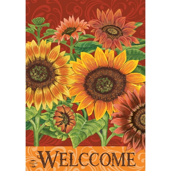 Briarwood Lane House Flag 40x28 For Outdoor Colorful Sunflowers Fall For Fall House Flag
