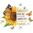 thumbnail image 1 of Colorful Sunflowers Wall Stickers Motivational Quotes Wall Decals with Butterfly Dragonfly Wall Decor Self-Adhesive Wall Art Removable PVC Decors for Nursery Bedroom Living Room, 1 of 9