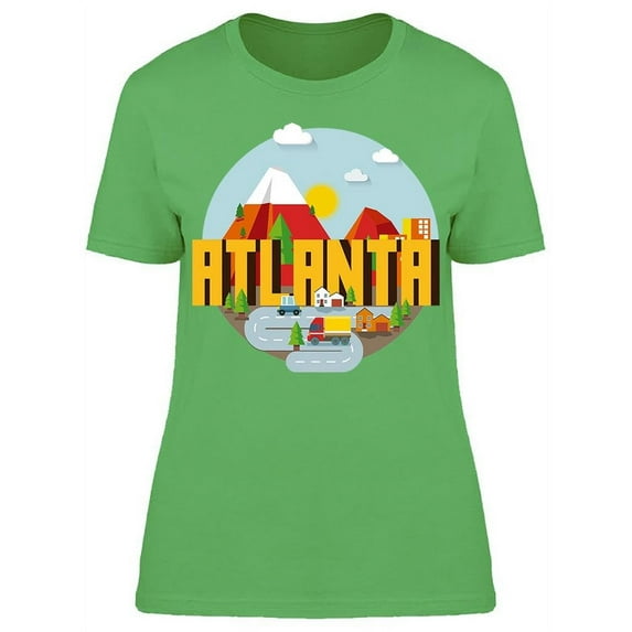 Colorful Sunny Atlanta City T-Shirt Women -Image by Shutterstock, Female Small