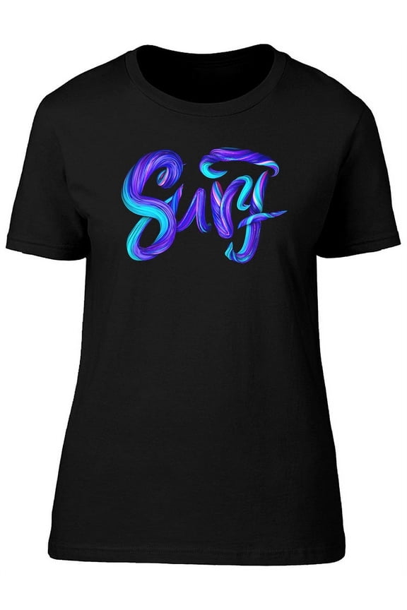 Colorful Surf Lettering T-Shirt Women -Image by Shutterstock, Female XX-Large