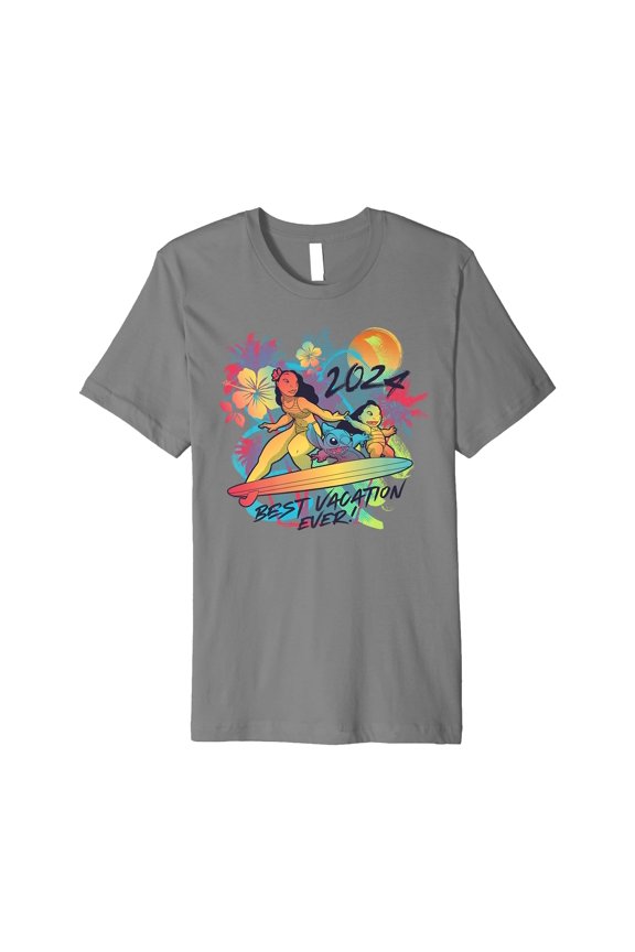 Colorful Surfing Graphic T-Shirt for Best Vacation Ever 2024 Family Trip