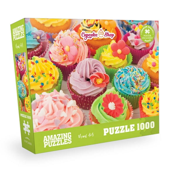 Colorful Sweet Cupcakes 1000 Piece Jigsaw Puzzle 19x27in