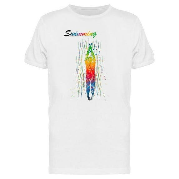Colorful Swimming Design T-Shirt Men -Image by Shutterstock, Male 3X-Large