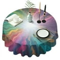 thumbnail image 1 of Colorful Swirl Tie Dye Pattern Round Tablecloth 60"x60",Wrinkle Wipeable Table Cloth for Kitchen Dining Room Picnic Patio Party, 1 of 6