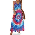 thumbnail image 1 of Colorful Swirls Tie-dye Design Sleeveless Dress Woman Fashion Long Dresses Women's Summer Suit Dress 2025, 1 of 7