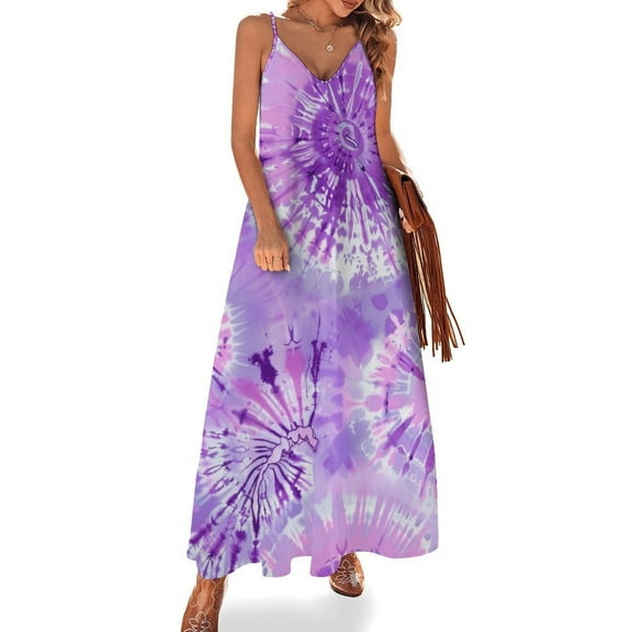 Colorful Swirls Tie-dye Design Sleeveless Dress Woman Fashion Long Dresses Women's Summer Suit Dress 2025