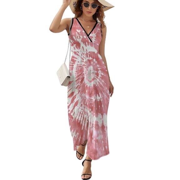 Colorful Swirls Tie-dye Sleeveless Dress Female Clothing Dress Women Summer 2025 Dress