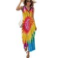 thumbnail image 1 of Colorful Swirls Tie-dye Sleeveless Dress Female Clothing Dress Women Summer 2025 Dress, 1 of 7