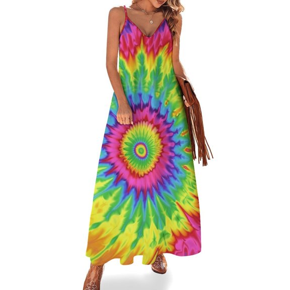 Colorful Swirls Tie-dye Sleeveless Dress Women's Luxury Party Dress Birthday Dresses for Women