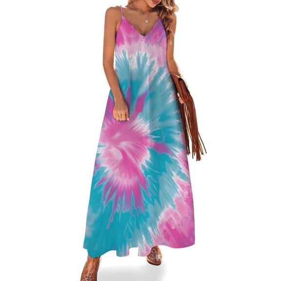 Colorful Swirls Tie-dye Sleeveless Dress Women's Luxury Party Dress Birthday Dresses for Women