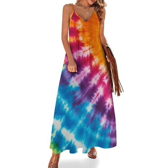 Colorful Swirls Tie-dye Sleeveless Dress for Women Clothing Female Women's Summer Skirt