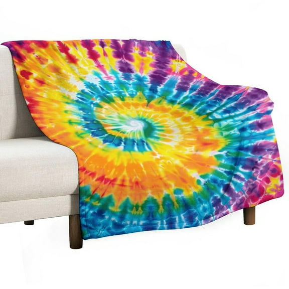 Colorful Swirls Tie-dye Throw Blanket for Women, Men & Kids - Super Soft Plush Blanket Throw Fleece Blanket Animal Blanket