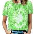 thumbnail image 1 of Colorful Swirls Tie-dye Women's Short Sleeve Tops Casual Blouses T Shirt, 1 of 6