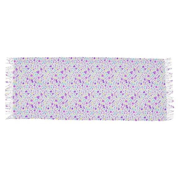 Colorful Symbol Pattern Women's Cold Weather Scarves Lightweight Warm Fashion Scarves, Breathable 86.6''x30.7''