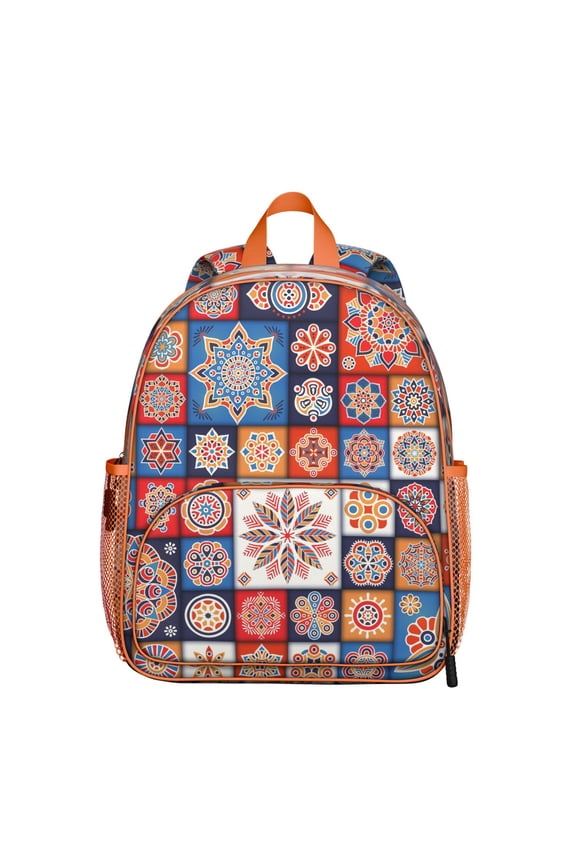 Colorful Symmetrical Plaid Stripes Waterproof Ergonomic School Backpack