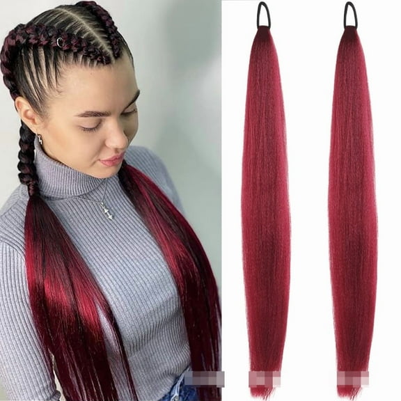 Colorful Synthetic Braiding Hair Pre Stretched 26 Inch Extensions for Stage Party Halloween Costume Cosplay (Pack of 2)