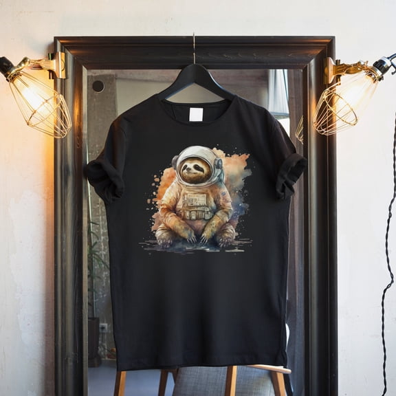 Colorful T-Shirt Astronaut Sloth Shirt Space T Shirt Unique Gift For Space And Animal Lovers TShirt Cotton 100%, XS, S, M, L, XL - 5XL