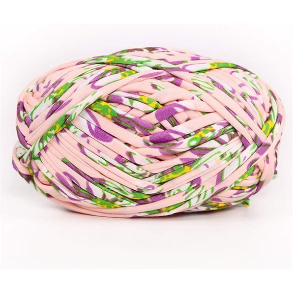 Colorful T-Shirt Yarn for Crocheting Beginners DIY Hand Craft Bag Blanket Cushion Projects Knitting Yarn, Fabric Crochet Cloth T-Shirt Yarn, 100g
