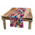 thumbnail image 1 of Colorful Table Runner, Abstract Graphic Pattern of Unusual Ornamental Waves Flow Continuity Creativity, Dining Room Kitchen Rectangular Runner, 3 Sizes, by Ambesonne, 1 of 2