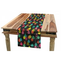 Colorful Table Runner, Abstract Pattern with Raindrops in Lively Colors Contemporary Graphic Art Design, Dining Room Kitchen Rectangular Runner, 3 Sizes, by Ambesonne