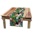 thumbnail image 1 of Colorful Table Runner, Exotic Composition of Bird Toucan Parrot Hoopoe Palm Leaves and Hibiscus Flowers, Dining Room Kitchen Rectangular Runner, 3 Sizes, by Ambesonne, 1 of 2