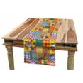 thumbnail image 1 of Colorful Table Runner, Various Type of Floral and Geometric Forms Mixed Polka Dots Tartan Stripes Design, Dining Room Kitchen Rectangular Runner, 3 Sizes, by Ambesonne, 1 of 2