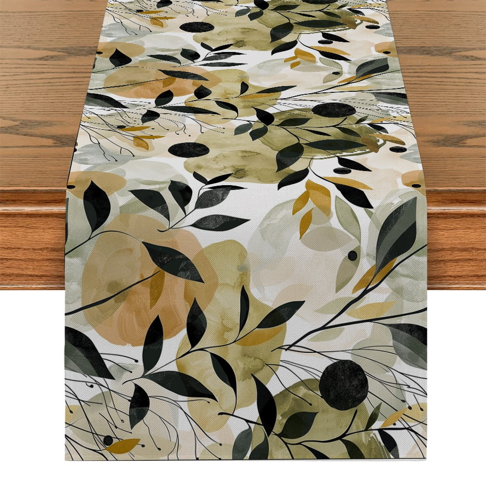 Colorful Table Runners for Dining Table ration & Accessories Leaves ...