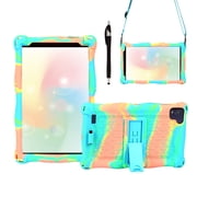 Colorful Tablet Case for Samsung Galaxy Tab A 8.0 inch Tablet without S Pen Model T290/T295/T297,Galaxy Tab A 8.0 inch Case, Drop Proof Silicone Stand Protective Kids Case with Shoulder Strap