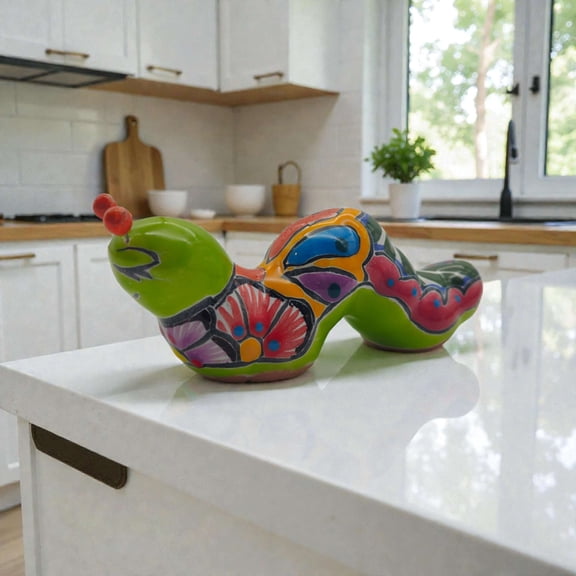 Colorful Talavera Caterpillar | Mexican Ceramic Figurine