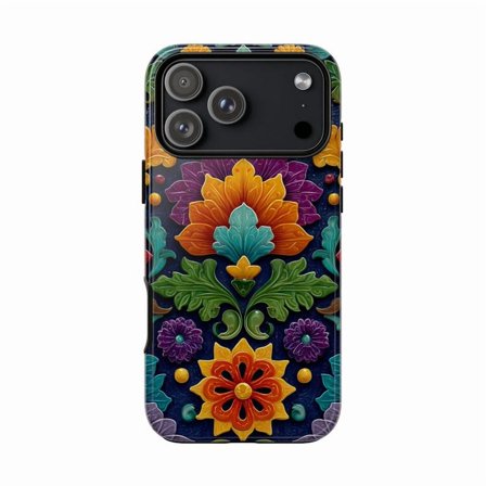 Colorful Talavera Tile Ceramic Pattern Art Case with iPhone 17 to 11 Pro Max