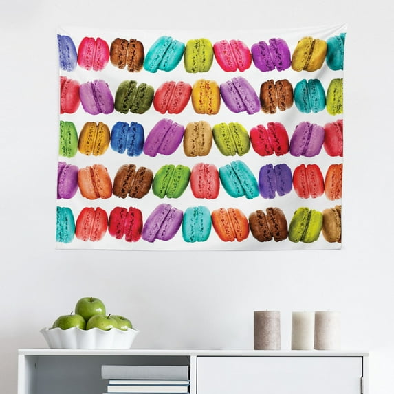 Colorful Tapestry, Psychedelic Color Wave Futuristic Style Radiant Blush Hue Curls Graphic Art, Fabric Wall Hanging Decor for Bedroom Living Room Dorm, 2 Sizes, Multicolor, by Ambesonne