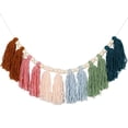 thumbnail image 1 of Colorful Tassel Garland Boho Tassel Garland with Wood Beads Macrame Woven Tassel Garland Banner Wall Hangings Decorative for Kids Bedroom Nursery Party Holiday Classroom Decoration (B), 1 of 7