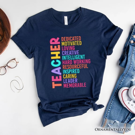 Colorful Teacher Acronym T-Shirt, Motivational Tee for Educators
