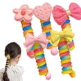 thumbnail image 1 of Colorful Telephone Wire Hair Bands, Spiral Hair Ties Phone Cord, Bowknot Braided Telephone Wire Hair Bands, Phone Cord Straight Spiral Hair Tie, Ponytail Holder Accessories (5pcs-04), 1 of 12