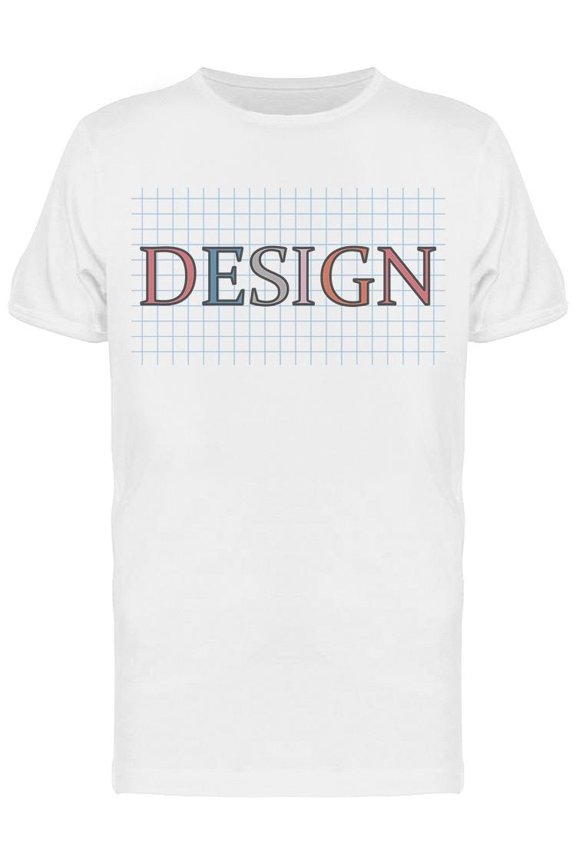 Colorful Text: Design T-Shirt Men -Image by Shutterstock, Male Medium