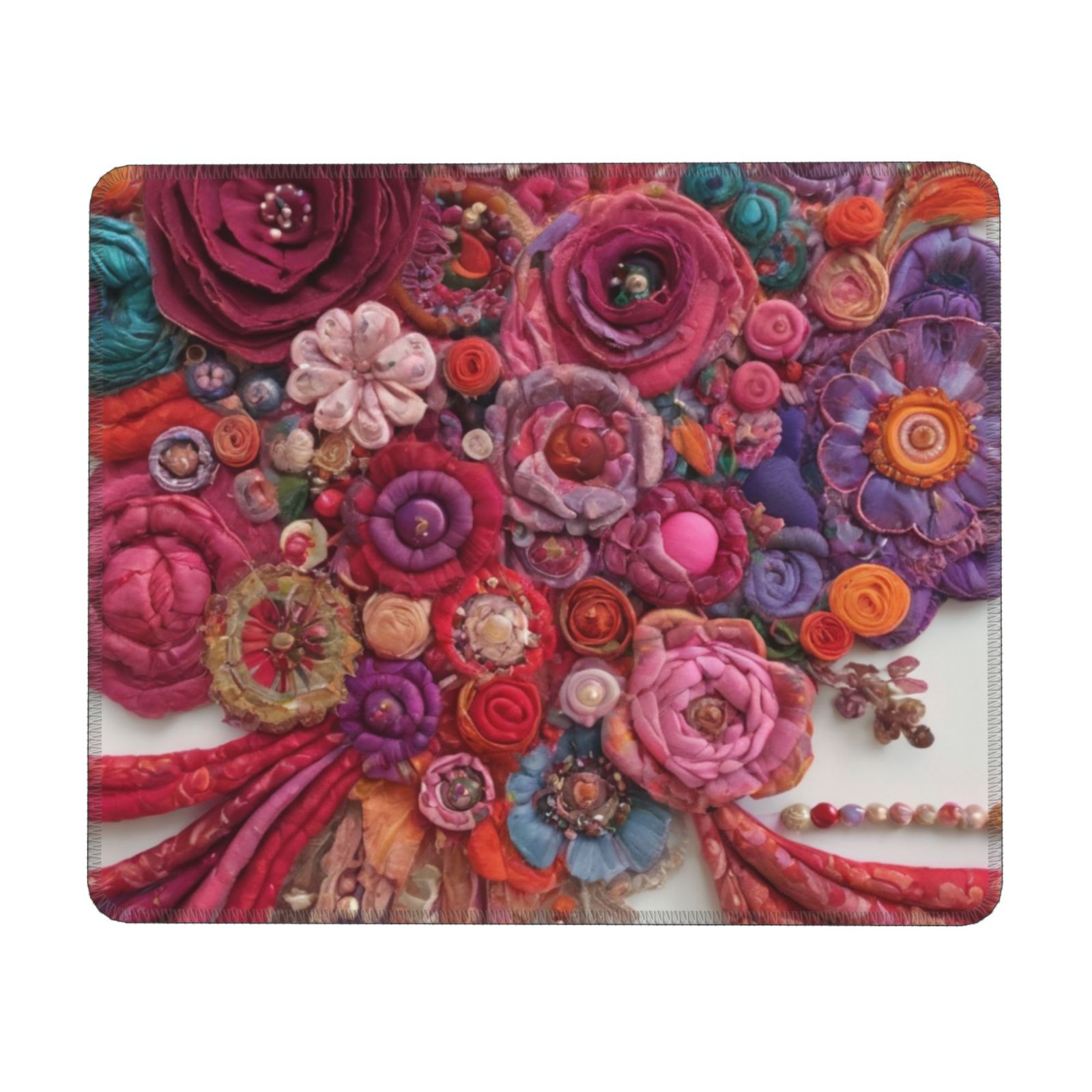 and Colorful Textile Art with Intricate Square mouse pad, personalized