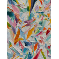 thumbnail image 1 of Colorful Textured Abstract Leaf Oil Painting Canvas Print Home Hallway Decor, 1 of 8